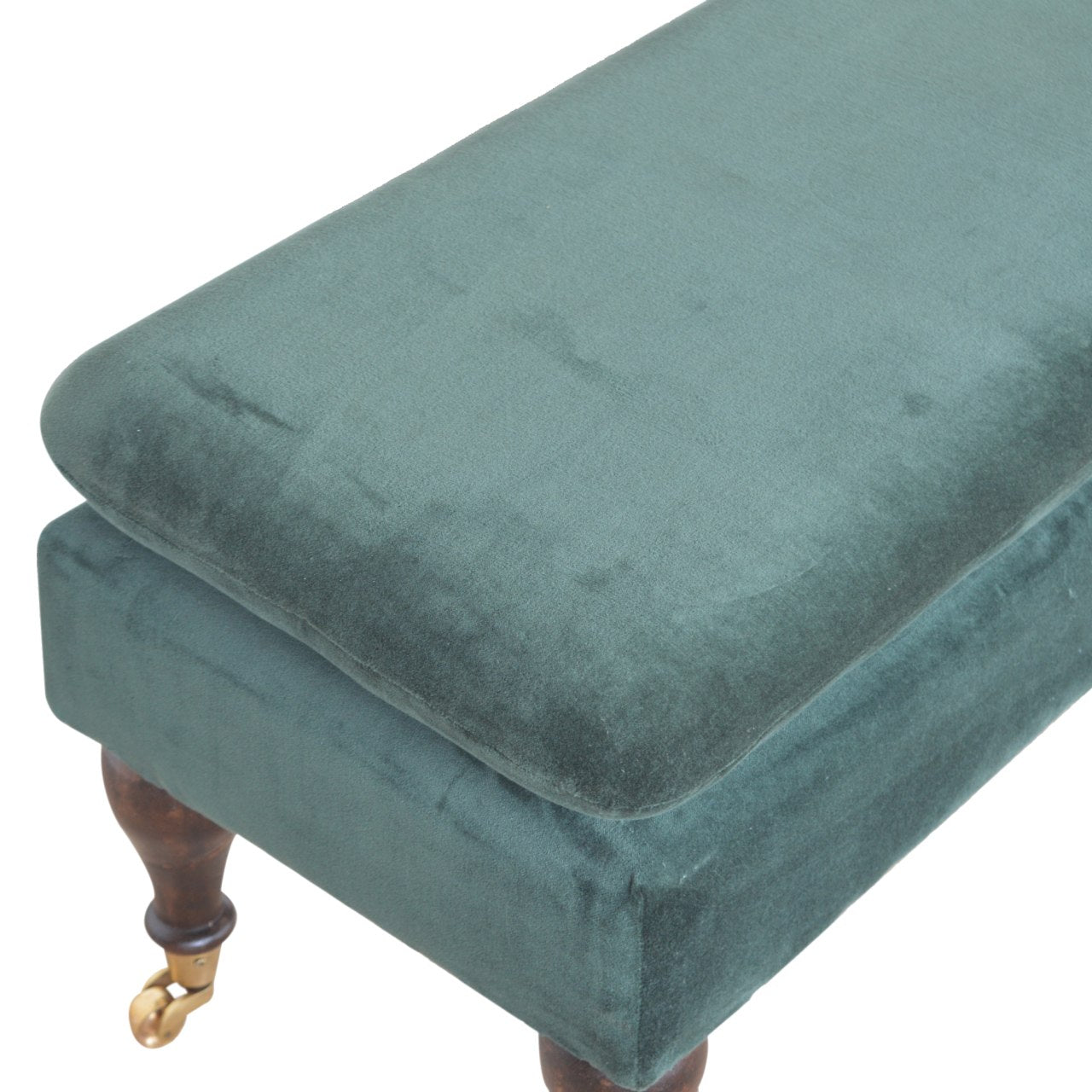 Heritage Collection Emerald Velvet Castor Bench