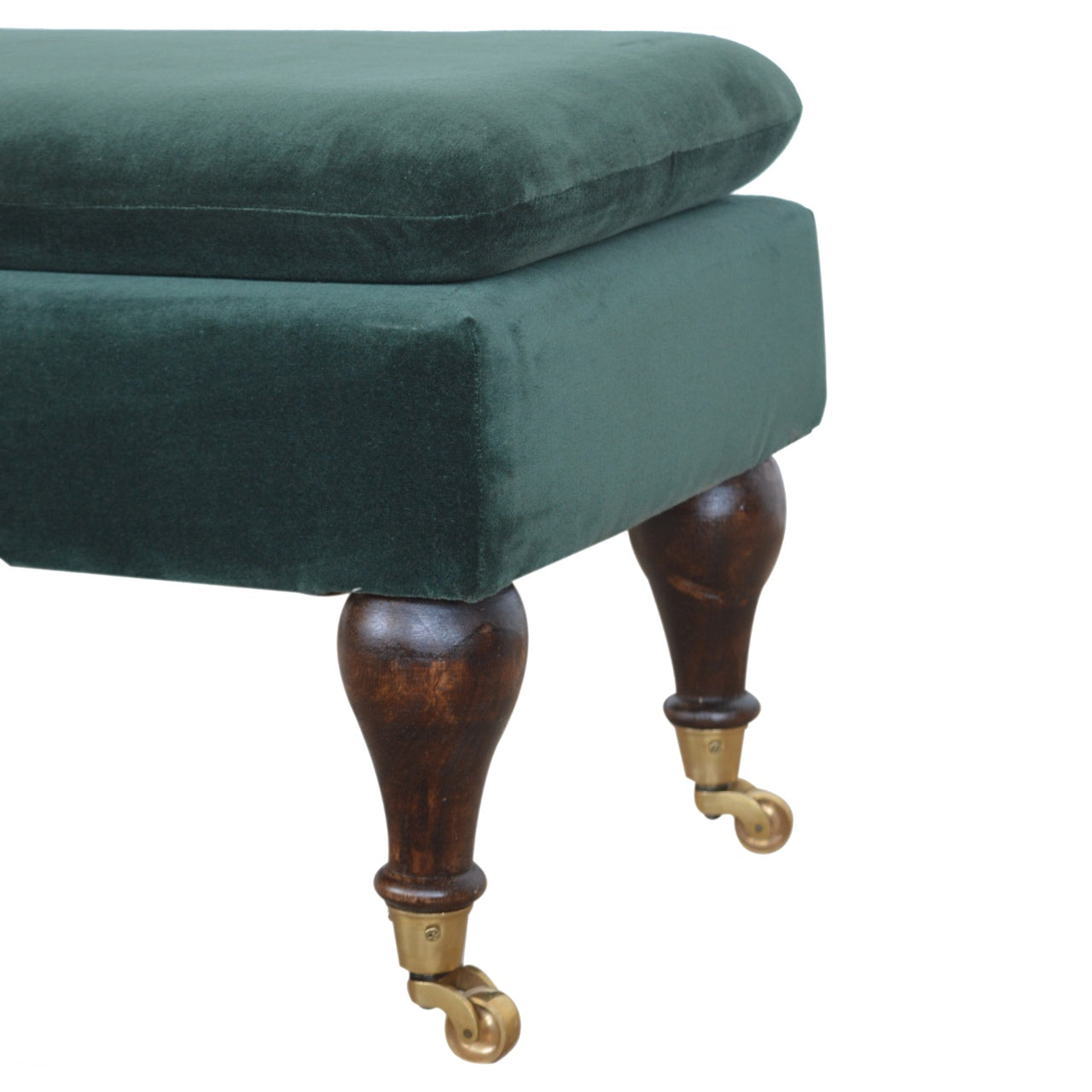 Heritage Collection Emerald Velvet Castor Bench
