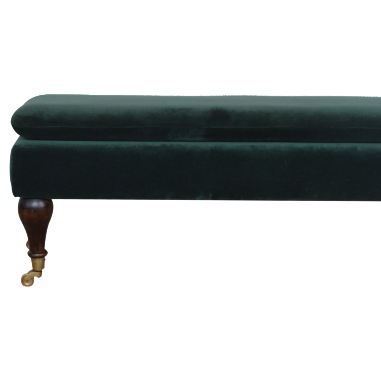 Heritage Collection Emerald Velvet Castor Bench