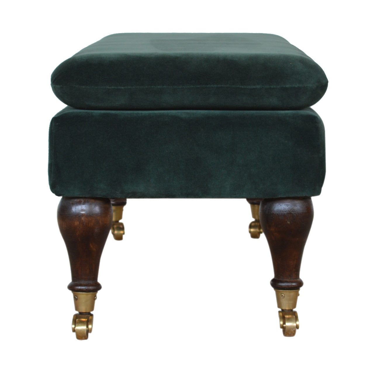 Heritage Collection Emerald Velvet Castor Bench