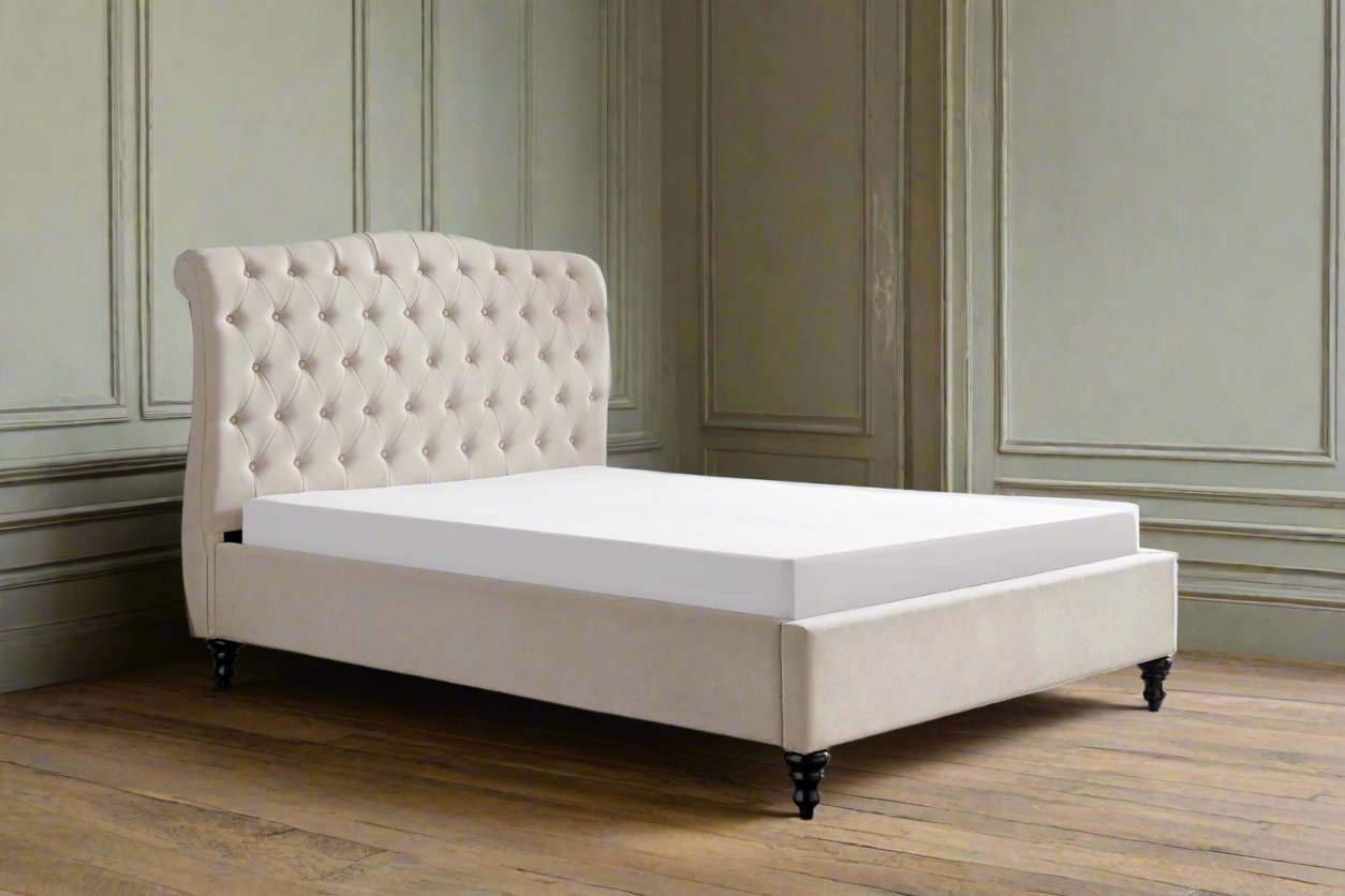 Natural Velvet Double Bed Heritage Home UK