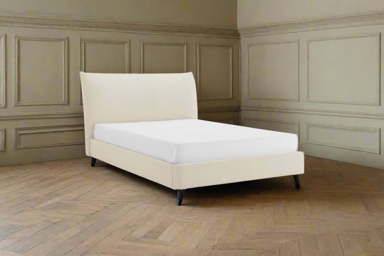 Pillow style headboard bed in beige heritage home uk