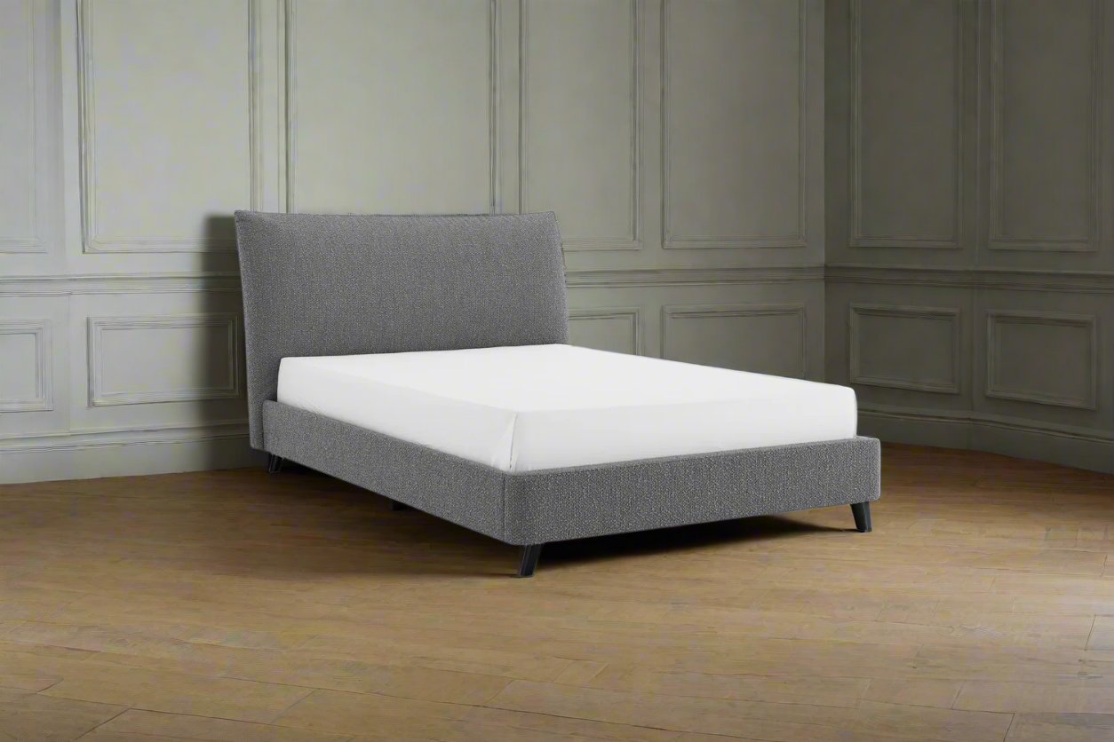 Pillow style headboard double bed in grey heritage home uk
