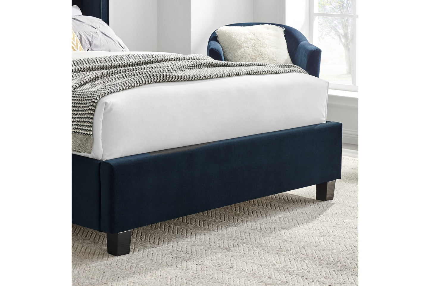 The Pumford Double Bed Frame Blue Velvet