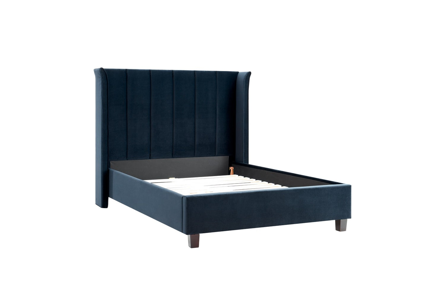 The Pumford Double Bed Frame Blue Velvet