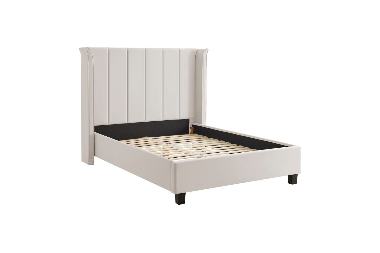 The Pumford Double Bed Frame Natural Velvet
