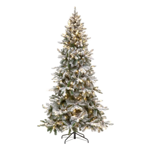 Pre Lit 7ft Majestic Pine Snowy Tree with 1153 Tips & 420 Warm White LEDs