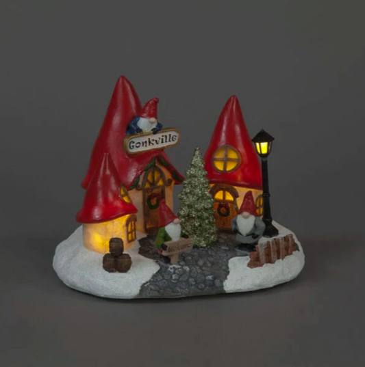 Battery Operated 16cm Polyresin Gonk Village