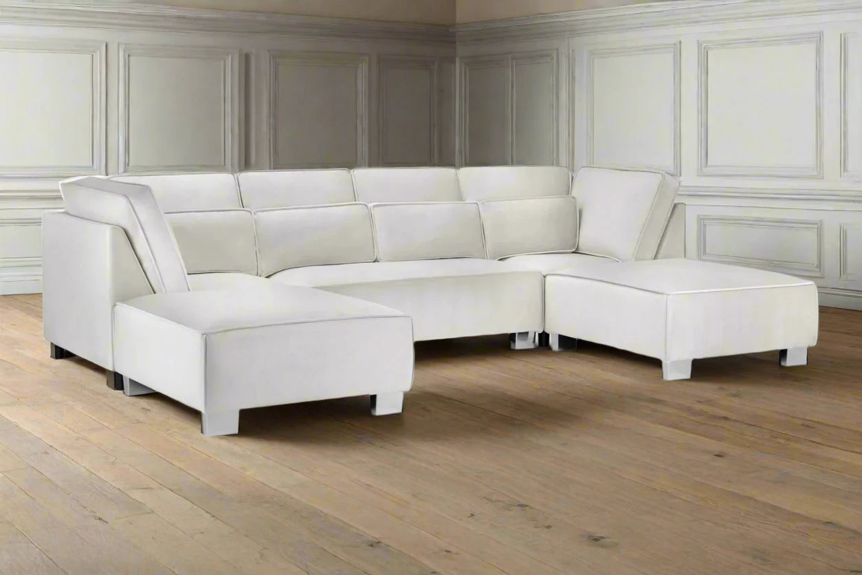 Silver Upholstery Modern U Shape Sofa Heritage Home UK Heritage Home Furniture Modern Statement Sofa
