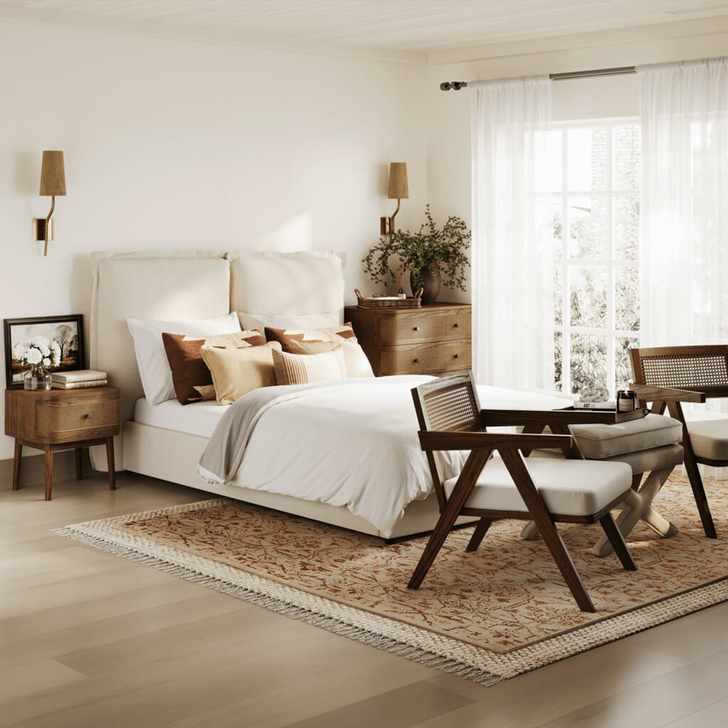 Calabasas Ivory Super Kingsize Bed