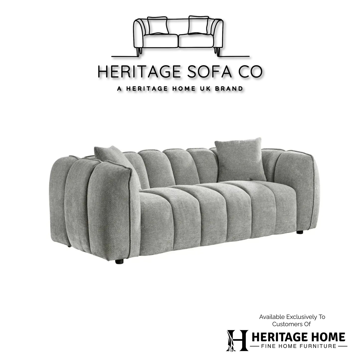 The Venetian 3 Seater Sofa In Grey