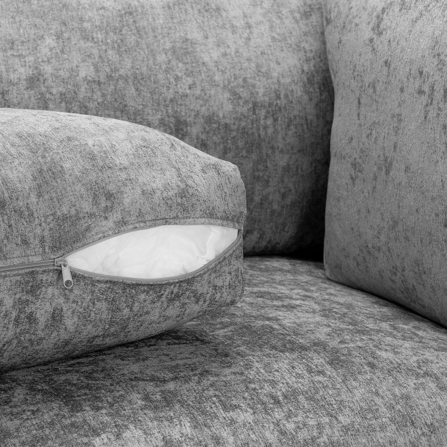 The Olivia U-Shape Sofa In Platinum Full-back Model
