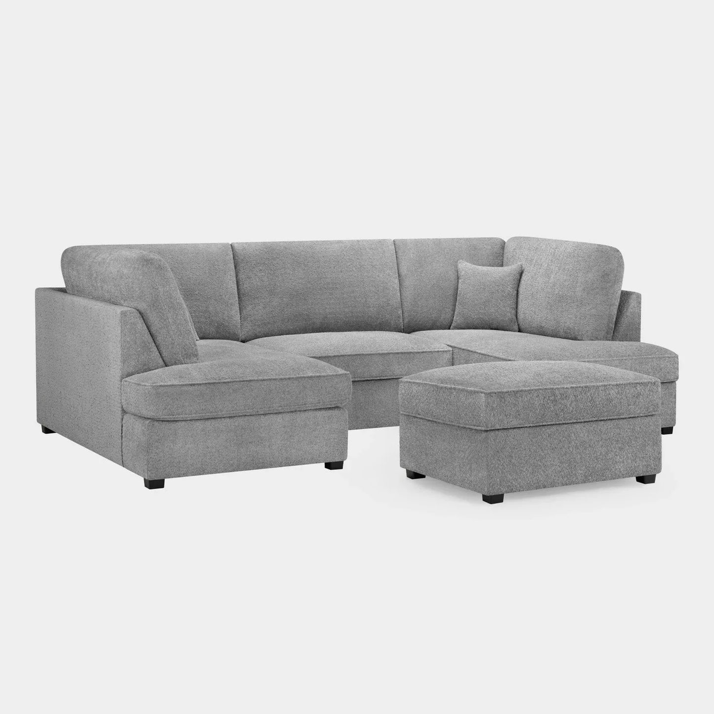Valencia Cinema U-Shape Sofa In Boucle Grey