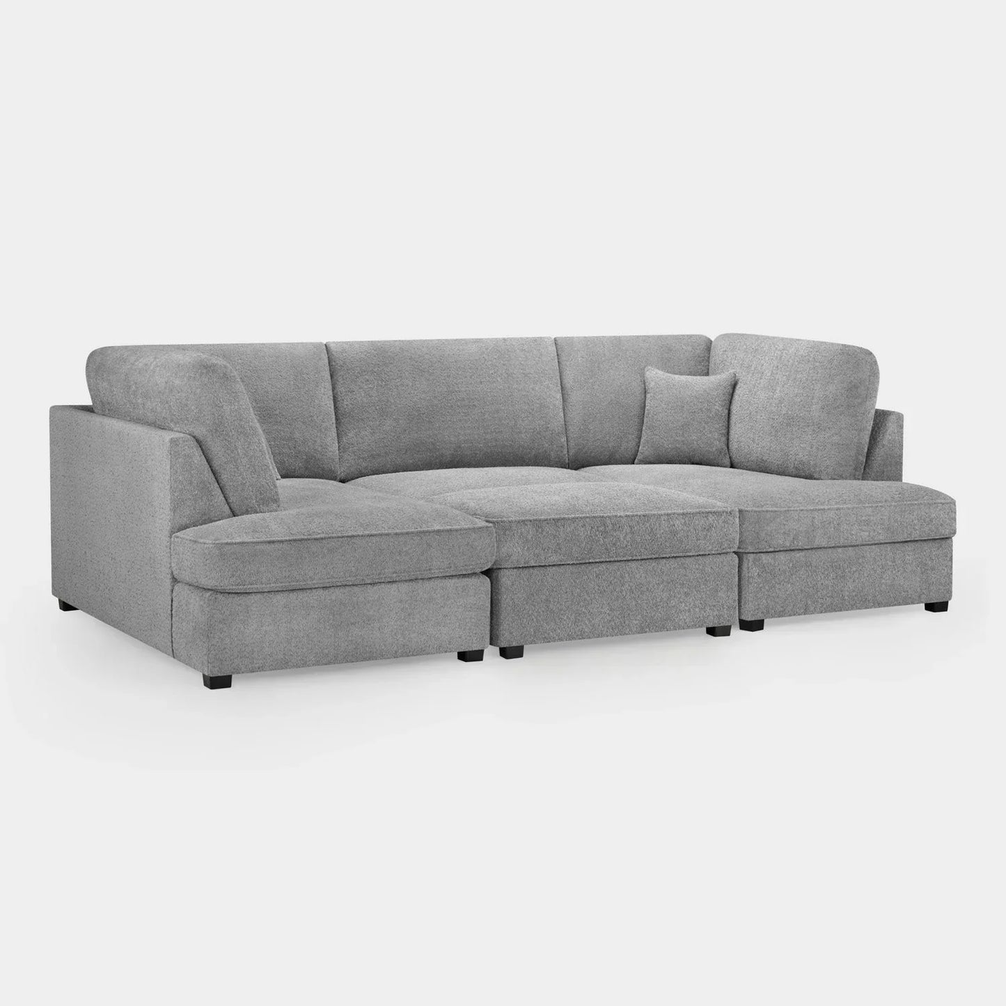 Valencia Cinema U-Shape Sofa In Boucle Grey