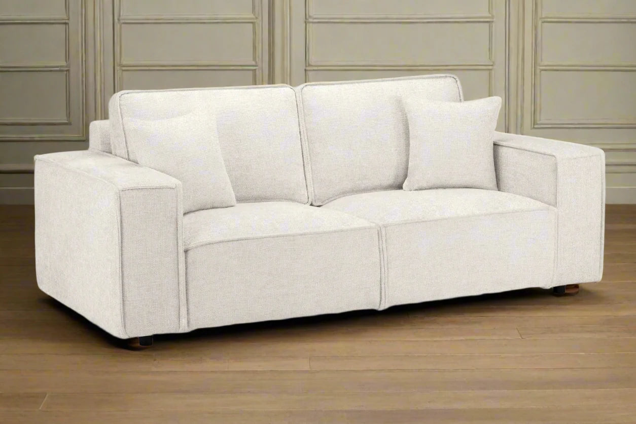 modern square arm 3 seater sofa in cream heritage home uk