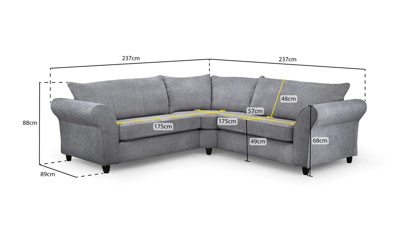 The Sandringham Large Corner Sofa Grey