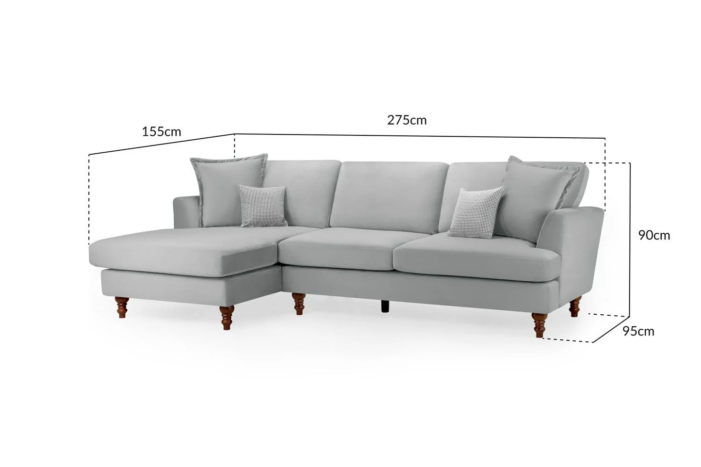 Bari Sofa Grey Left Hand Facing Corner