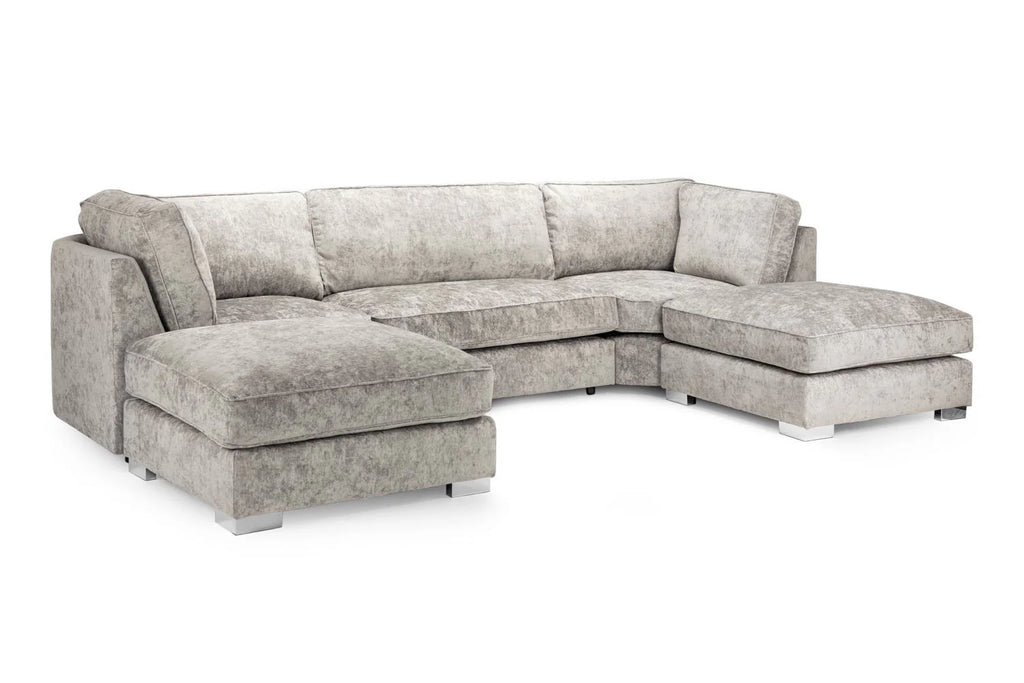 The Olivia U-Shape Sofa In Truffle Full-back Model