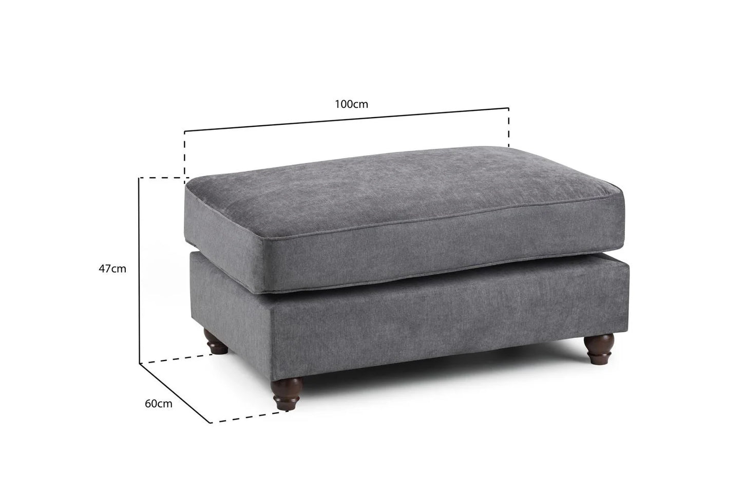 The Windsor Footstool in Grey