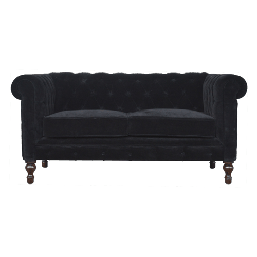 Heritage Collection Black Velvet Chesterfield Sofa