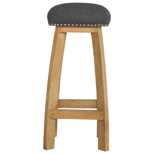 Heritage Collection Black Tweed Studded Bar Stool