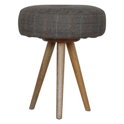 Heritage Collection Tripod Stool with Multi Tweed Seat Pad