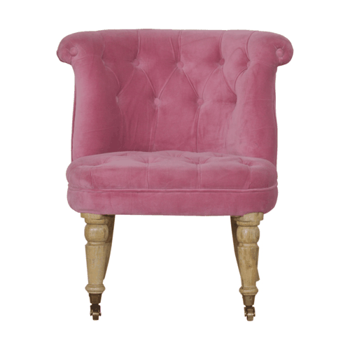 Heritage Collection Pink Velvet Accent Chair