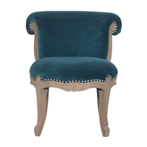 Heritage Collection Teal Velvet Studded Chair