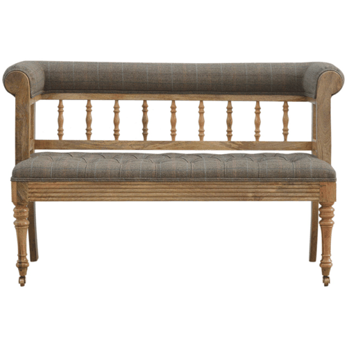 Heritage Collection Multi Tweed Deep Buttoned Bench