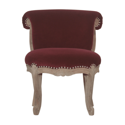 Heritage Collection Wine Red Velvet Studded Chair