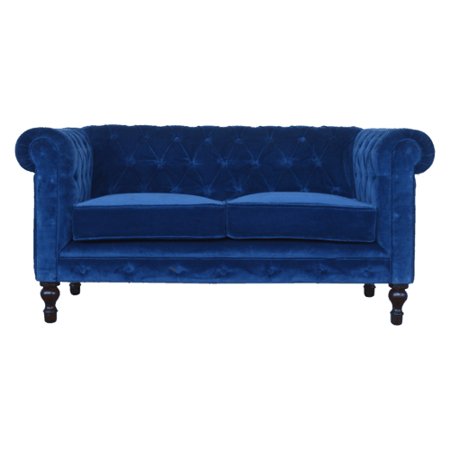 Heritage Collection Royal Blue Velvet Chesterfield Sofa