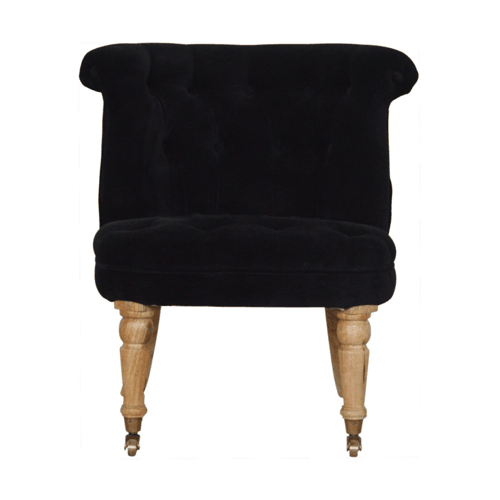 Heritage Collection Black Velvet Accent Chair