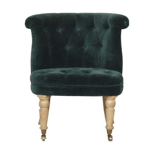 Heritage Collection Emerald Velvet Accent Chair