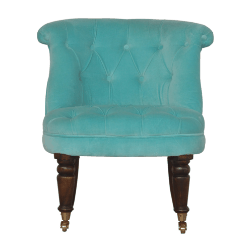 Heritage Collection Turquoise Velvet Accent Chair