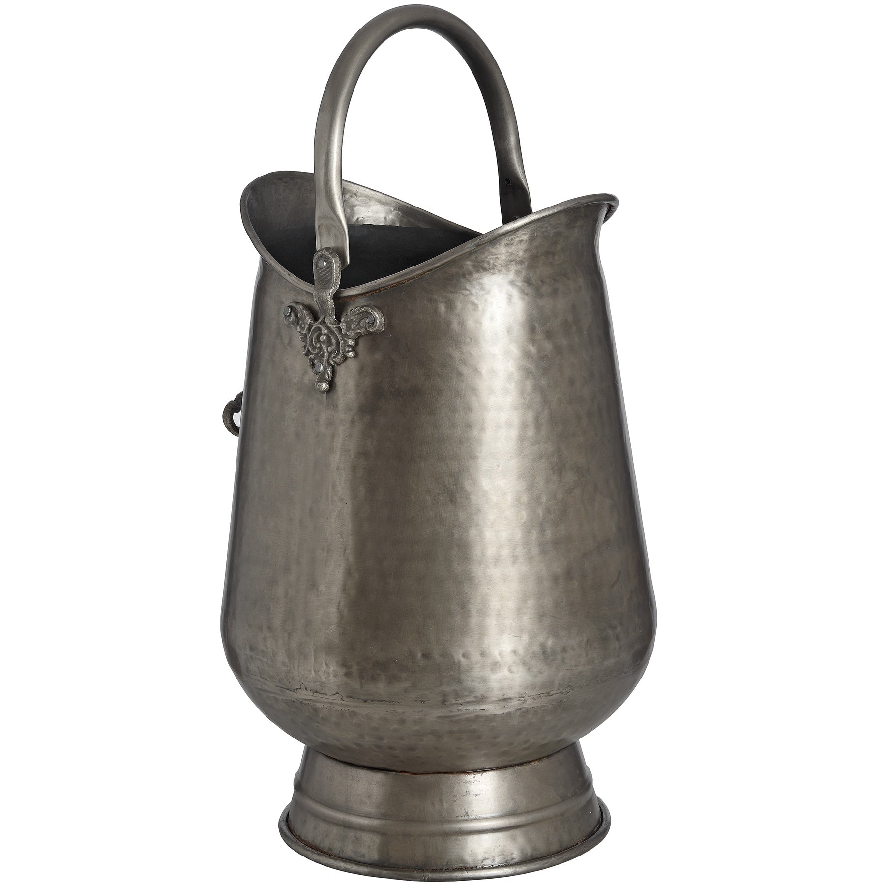 Antique Pewter Coal Bucket with Shovel