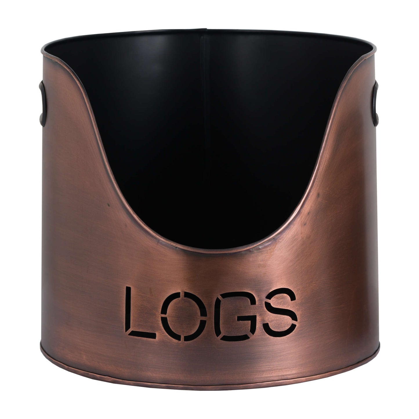 Copper Finish Logs And Kindling Buckets &amp; Matchstick Holder