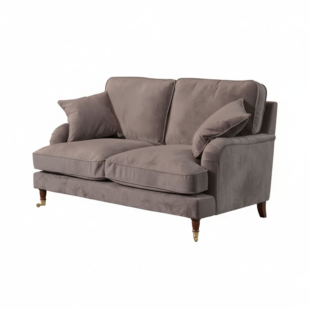 Mole Brown Velvet 2 Seater Sofa