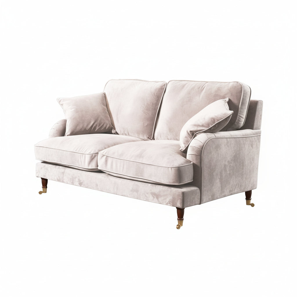 Silver Velvet 2 Seater Sofa