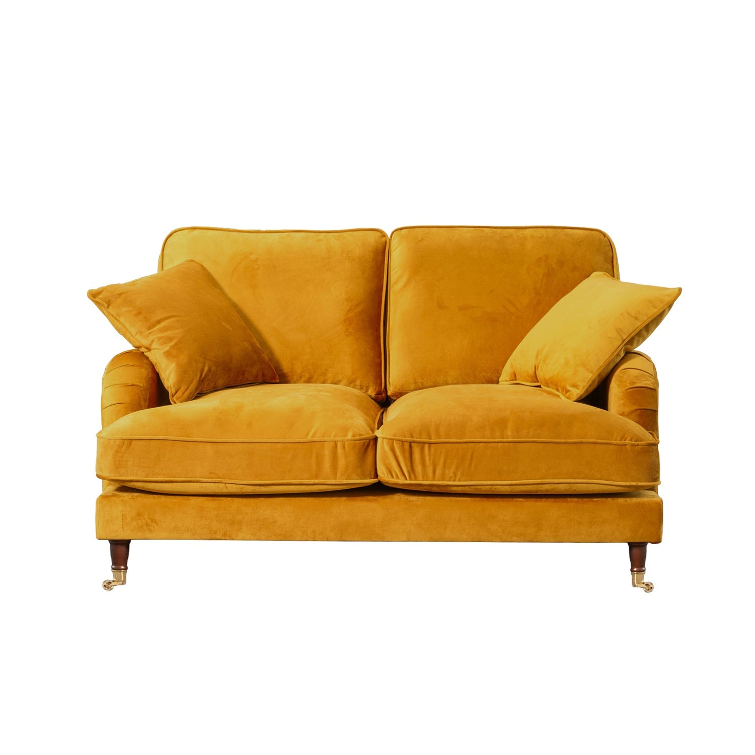 Mustard Yellow Velvet 2 Seater Sofa