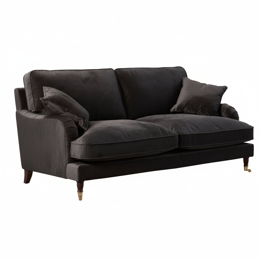 Black Velvet 3 Seater Sofa