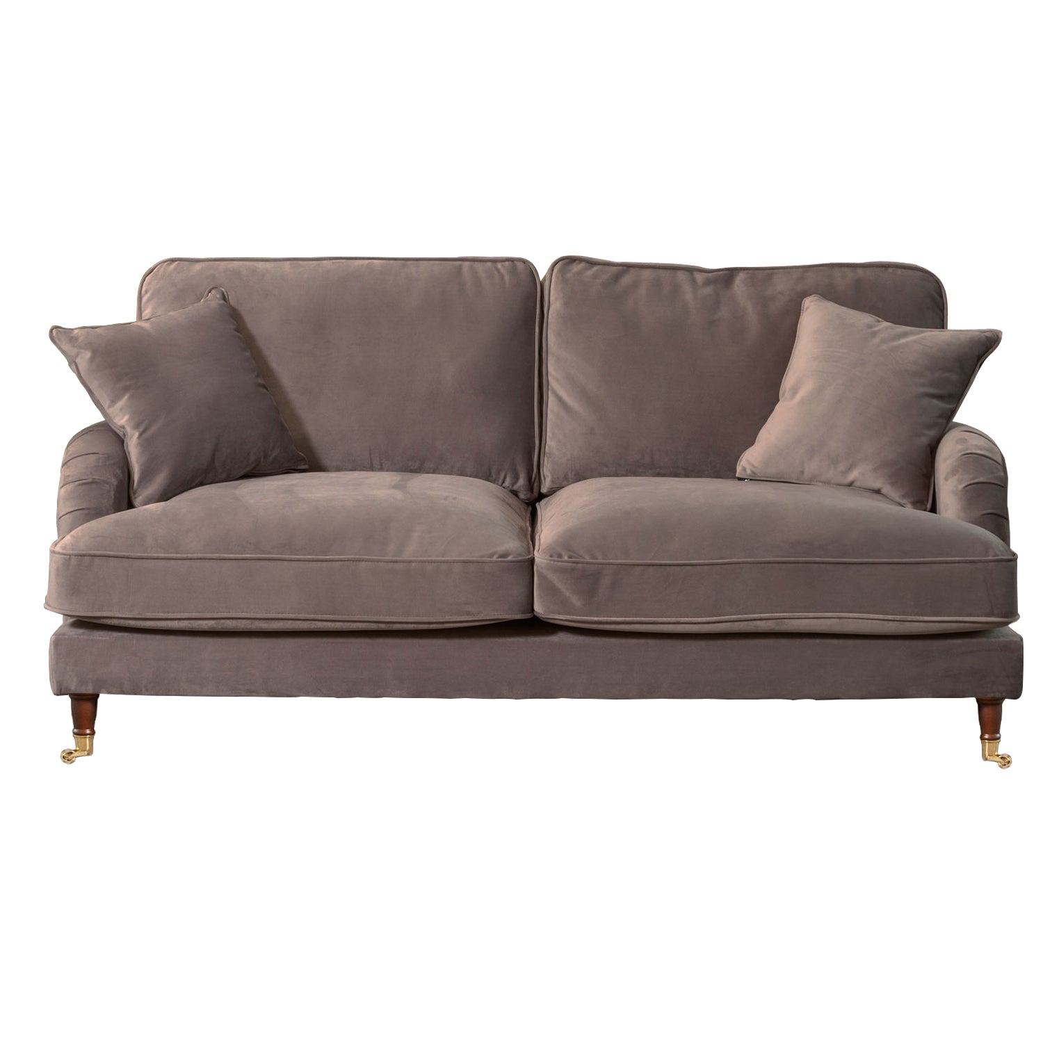 Mole Brown Velvet 3 Seater Sofa