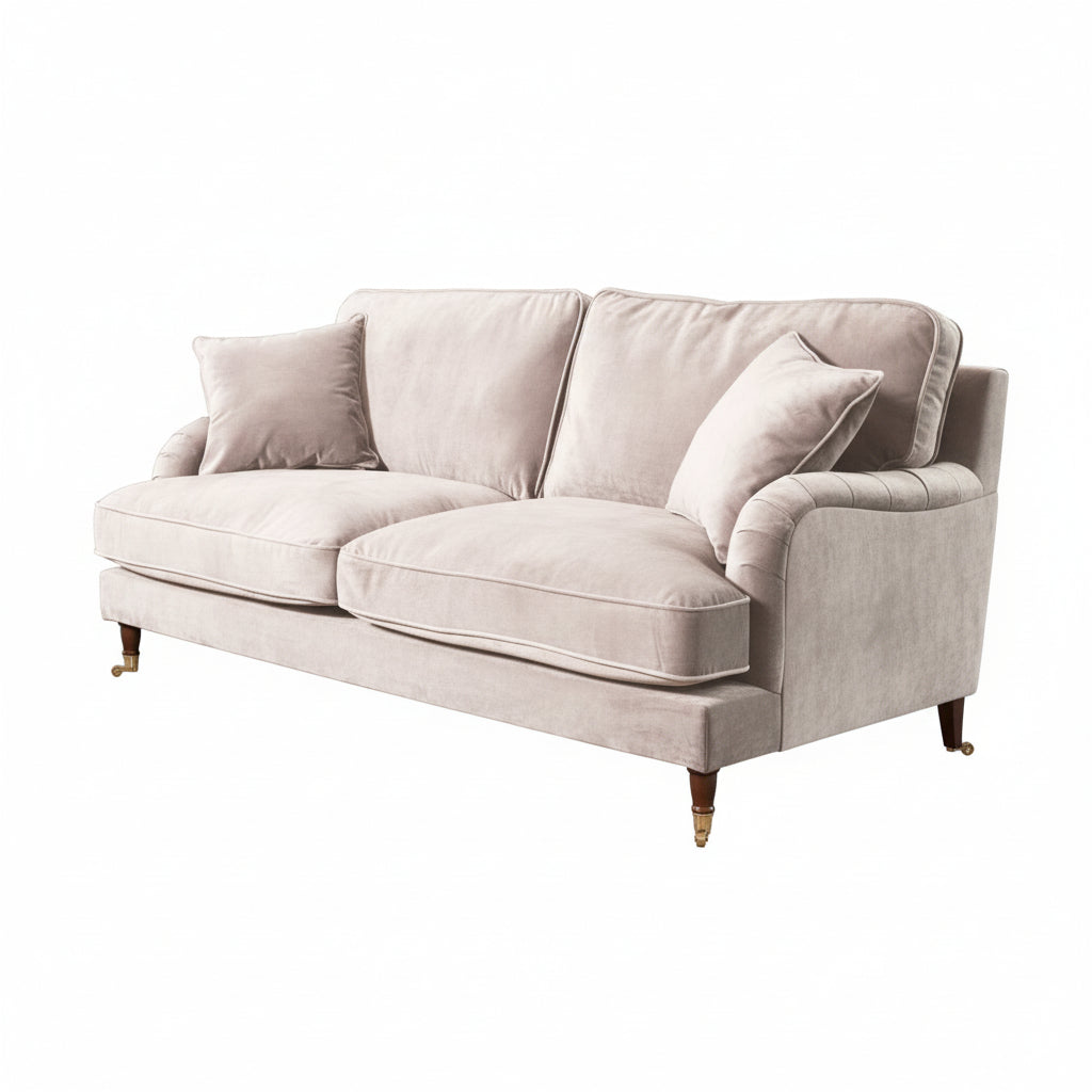 Silver Velvet 3 Seater Sofa