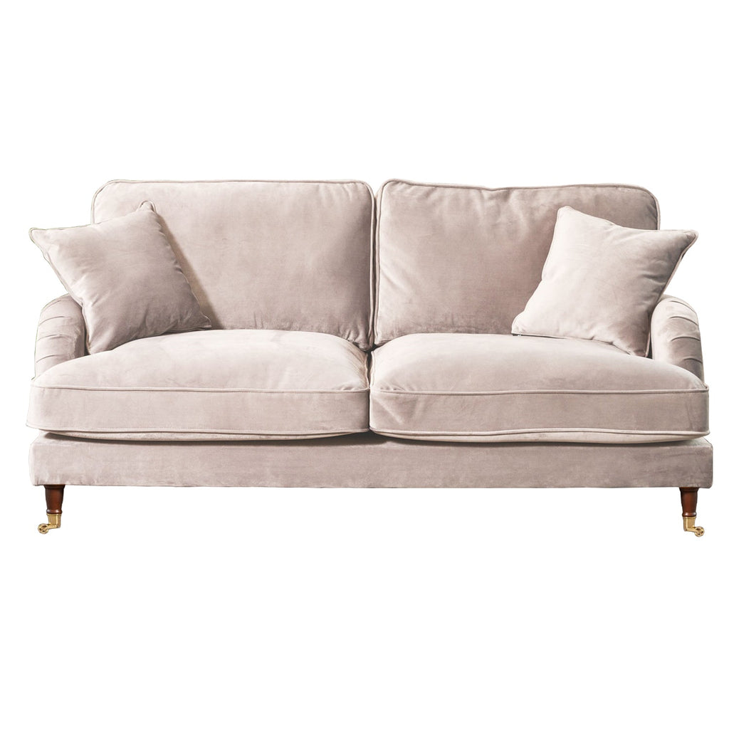 Silver Velvet 3 Seater Sofa
