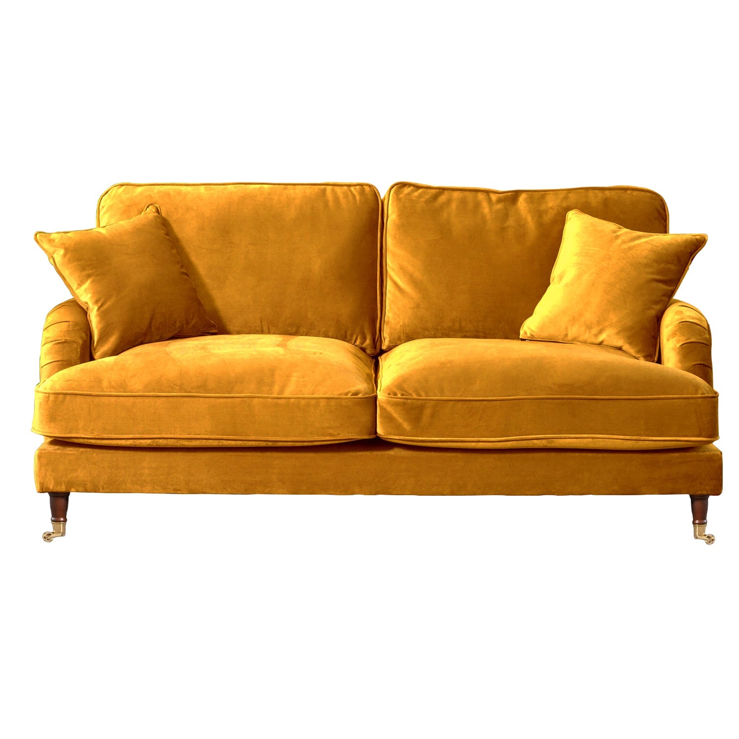 Mustard Yellow Velvet 3 Seater Sofa