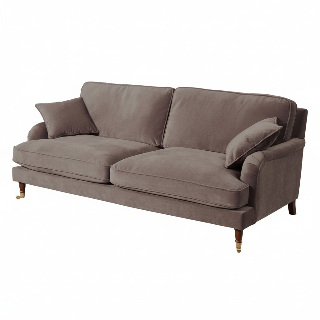 Mole Brown Velvet 4 Seater Sofa