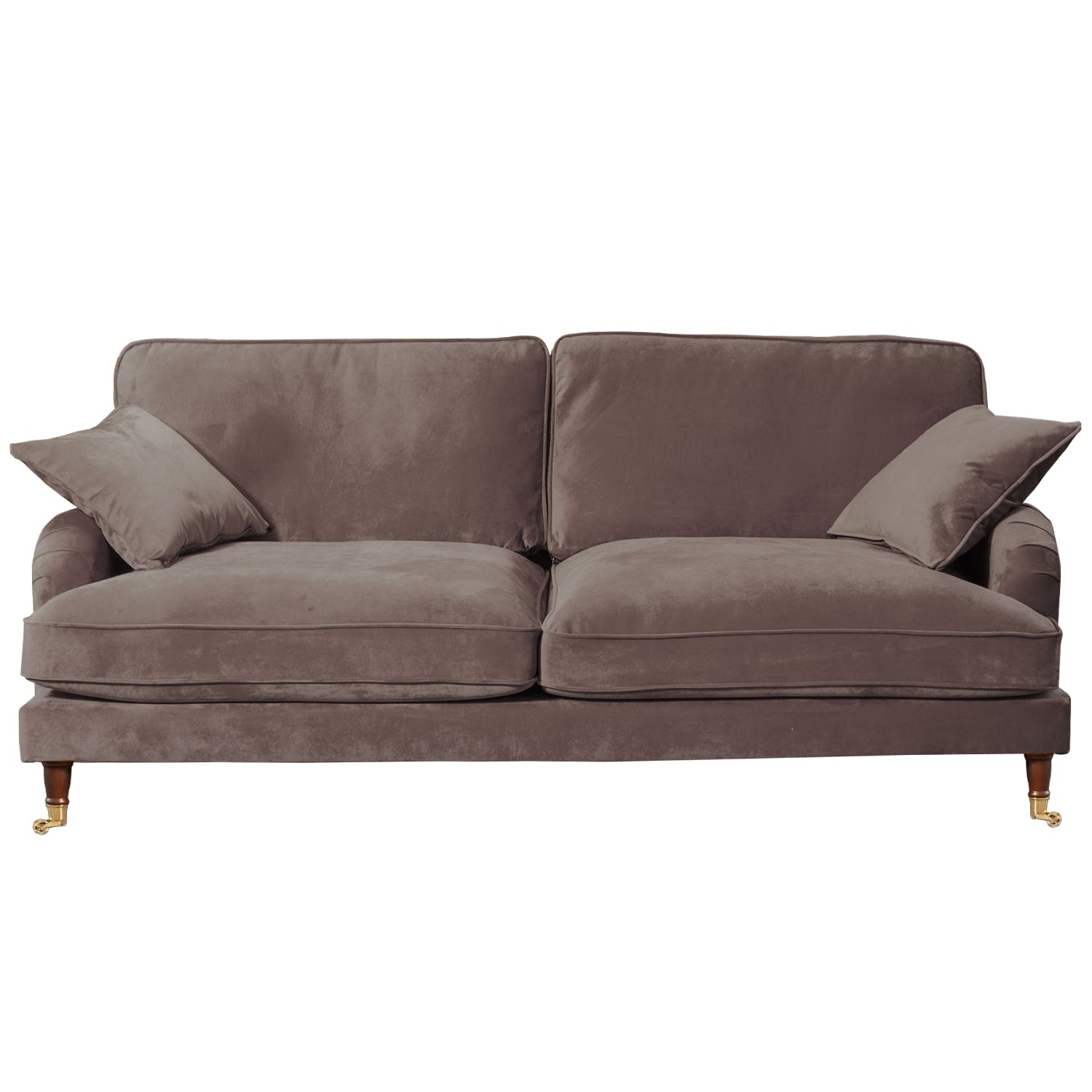 Mole Brown Velvet 4 Seater Sofa