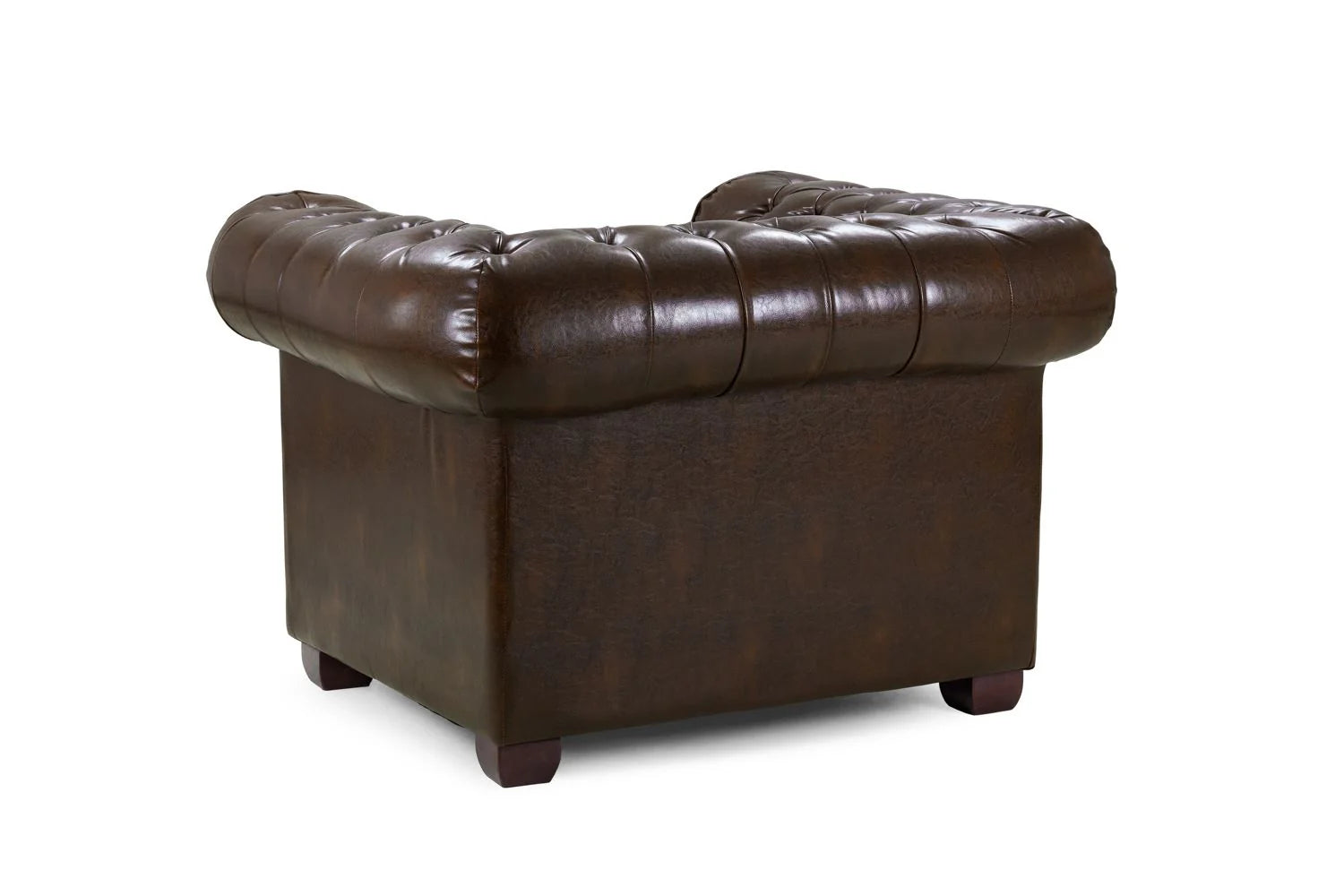 The Lancaster Chesterfield Armchair In Antique Brown Leather