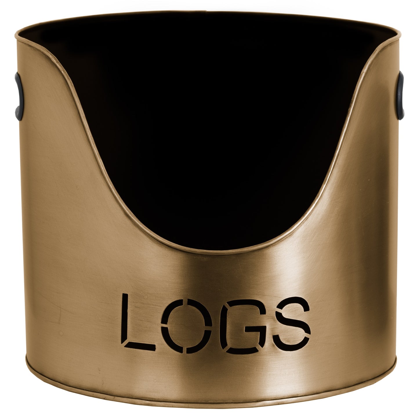 Golden Bronze Finish Logs And Kindling Buckets &amp; Matchstick Holder