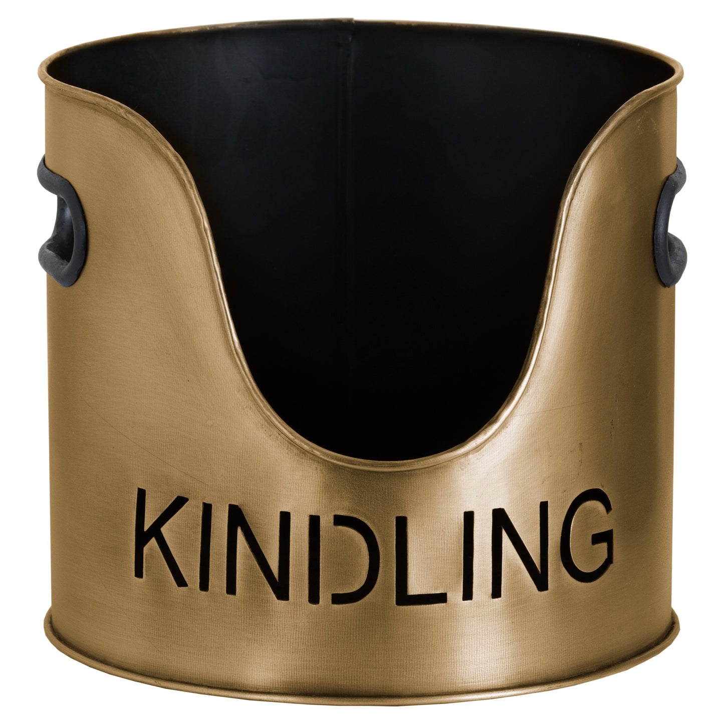 Golden Bronze Finish Logs And Kindling Buckets &amp; Matchstick Holder