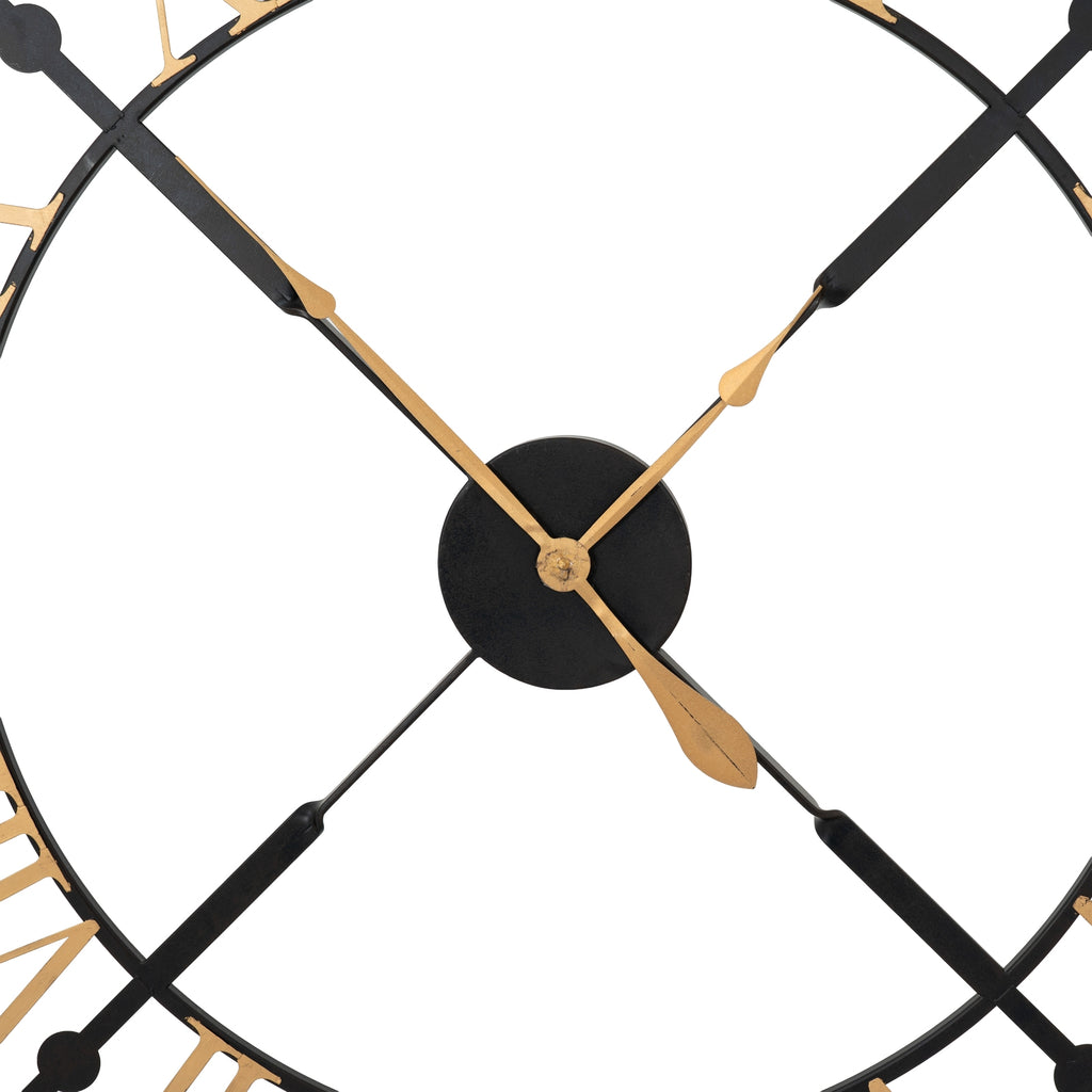 Harry Christian Home Black & Gold Skeleton Wall Clock